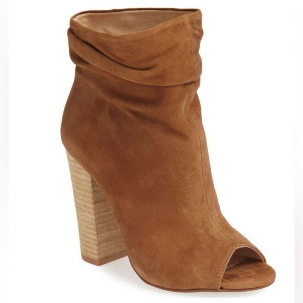 Kristin Cavallari Chinese Laundry Laurel Peep Toe Heel - Brown Suede - Size 8.5